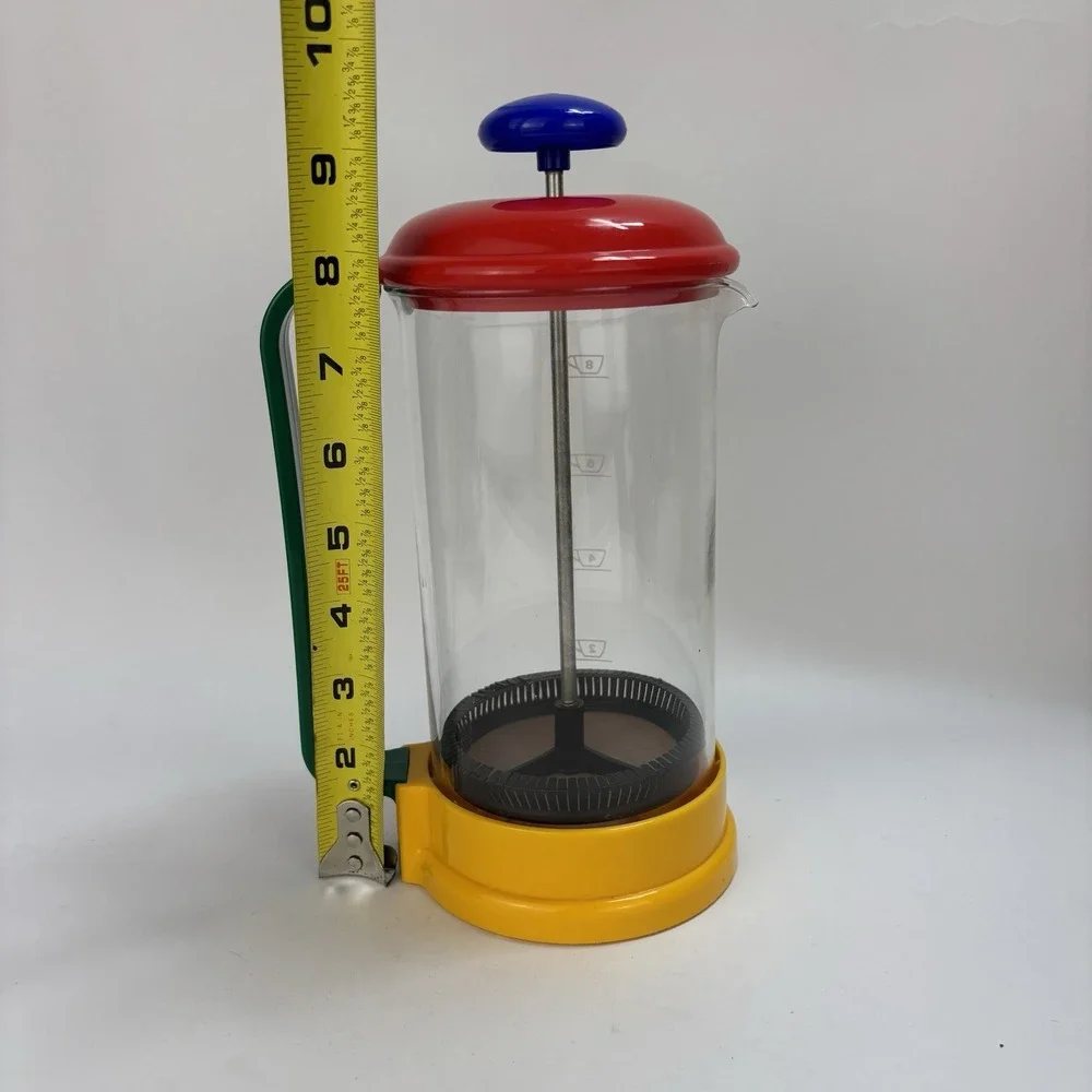 80s French press Cafetiere BMF - Germany Colorful MCM Retro Glass Coffee Cafe